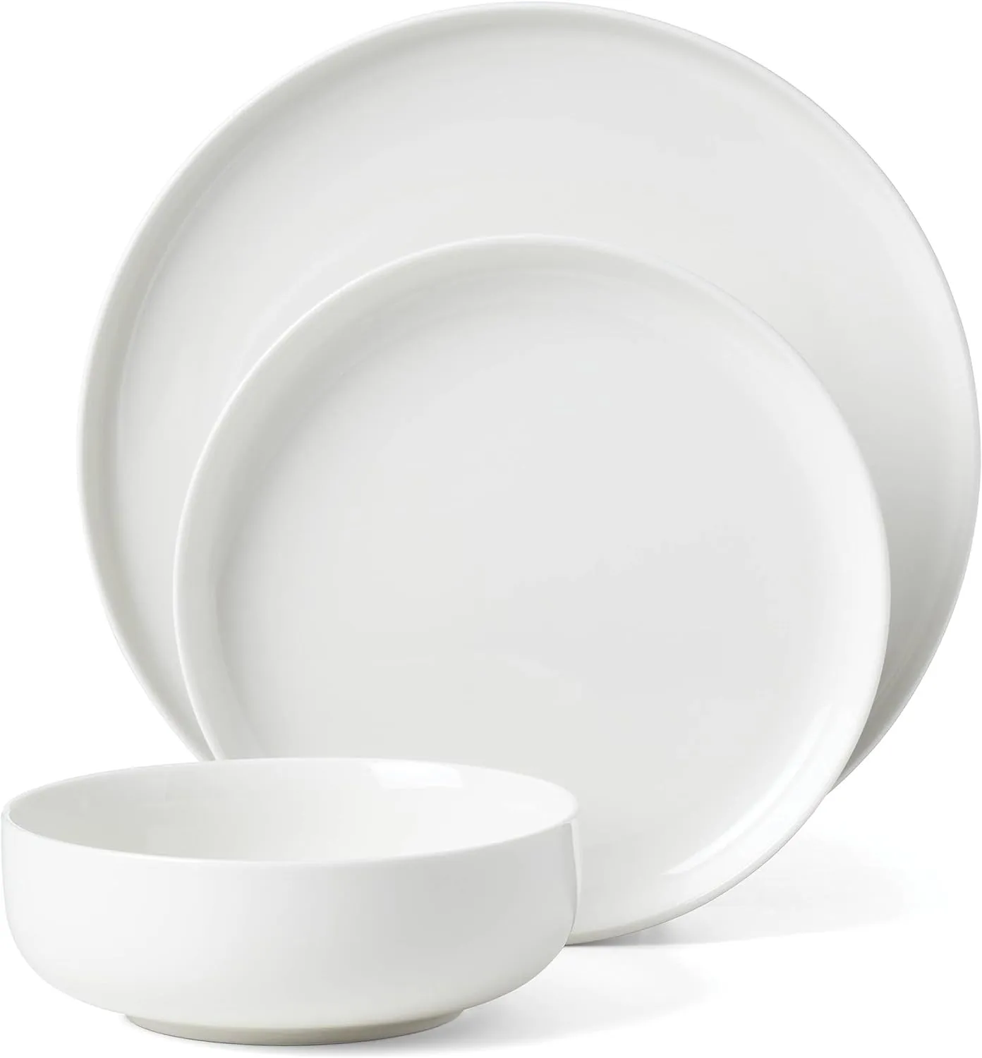 Oneida White 24 Seven Piece Dinnerware Set, 12 Count, Dorm Necessities, Dorm Essentials