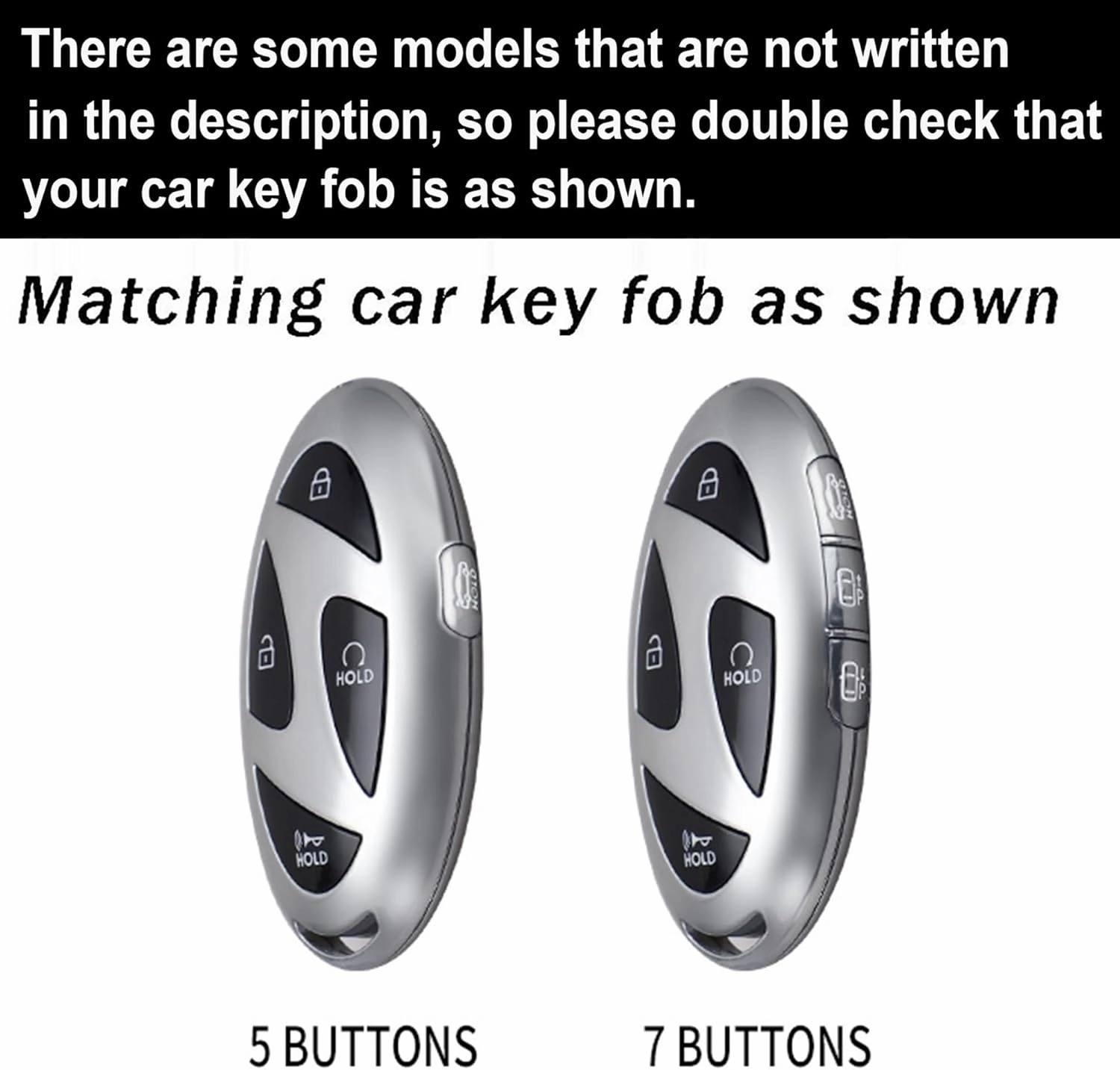 ontto 5-Button Key Fob Cover Fit for Hyundai Hyundai Ioniq 6 Grandeur GN7 Kona Elantra Azera 2023 2024,Sportracing Style Painted Car Key Shell,Metal and Silicone Key Holder with Keychain,Black