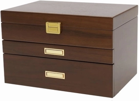 Organizer Jewelry and Watch Display Case Storage Box Convenient(Black Walnut)