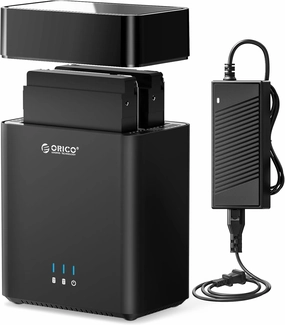 ORICO 2 Bay USB3.0 External Hard Drive Enclosure Up to 36TB Magnetic Plug & Play Supports UASP with 12V/4A Power Adapter for Family Storage Expansion - DS200U3
