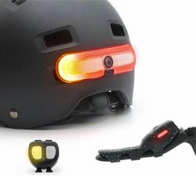 Overade Innovation - Turn Light For Bike And Scooter Helmet, Red With Right-Left Turn Signal, Oximote Remote Control Included, Optional Brake Light Function