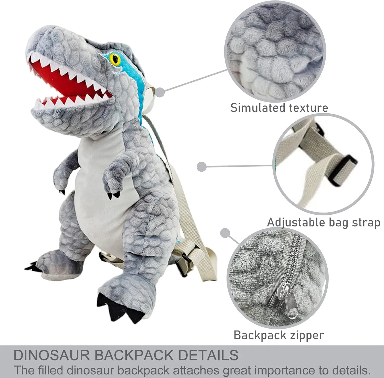 P Lush Dinosau rs Backpack, 16" D inosaur Stuffed Animal Dinosau r s Bag Toddler Dinosaurr Backpack for Kids 3-5, Dinosaurs Gift Bag Plushh Dinosaurs Toys for Kids 3-5-7 Giant