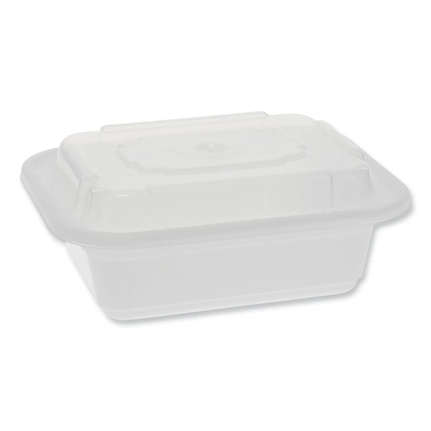 Pactiv Evergreen Newspring VERSAtainer Microwavable Containers, Rectangular, 12 oz, 4.5 x 5.5 x 2.12, White/Clear, Plastic, 150/Carton