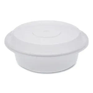 Pactiv Evergreen Newspring VERSAtainer Microwavable Containers, Round, 16 oz, 6 x 6 x 1.5, White/Clear, Plastic, 150/Carton