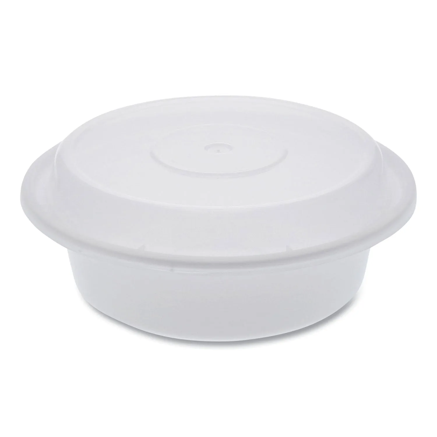 Pactiv Evergreen Newspring VERSAtainer Microwavable Containers, Round, 16 oz, 6 x 6 x 1.5, White/Clear, Plastic, 150/Carton