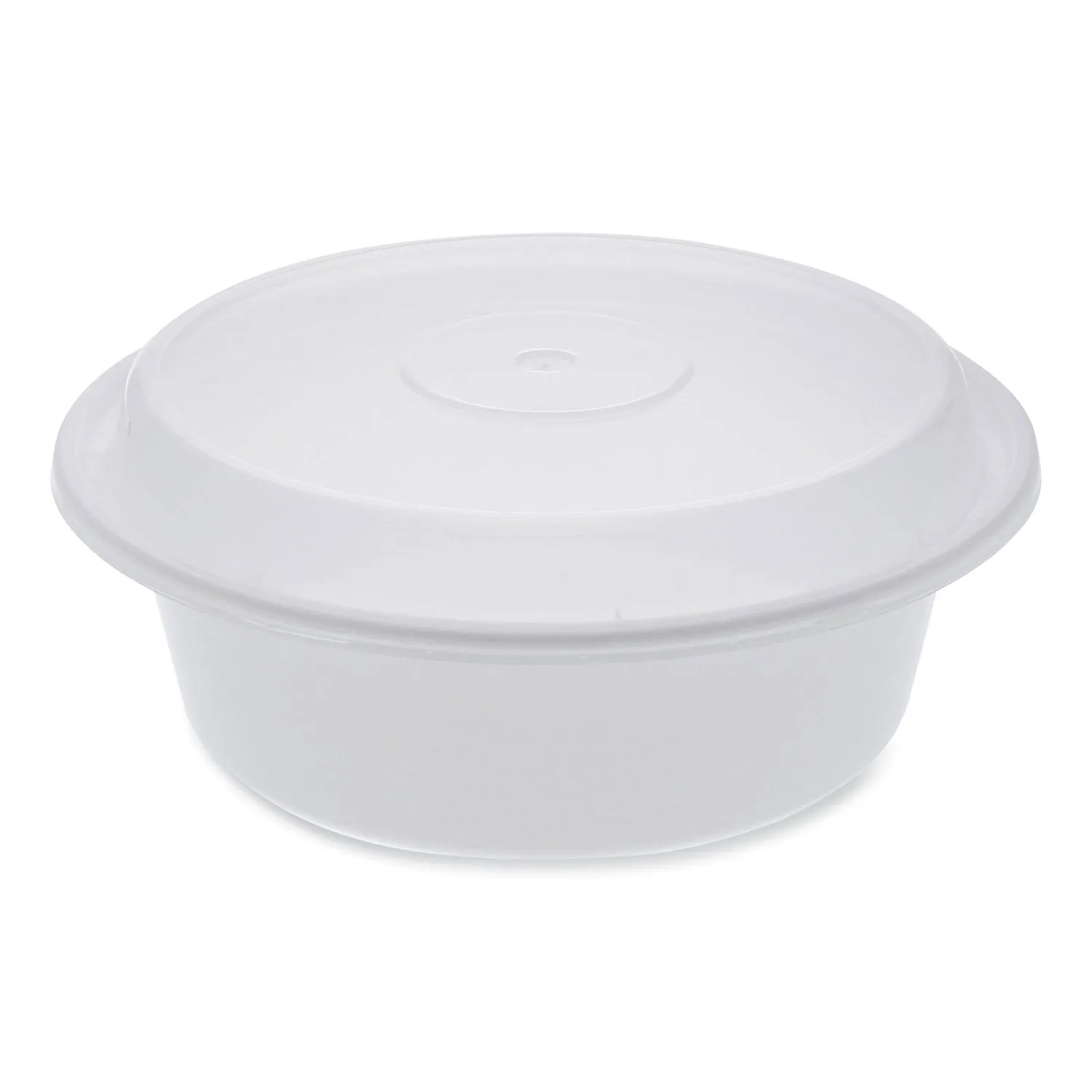 Pactiv Evergreen Newspring VERSAtainer Microwavable Containers, Round, 32 oz, 7 x 7 x 2.75, White/Clear, Plastic, 150/Carton