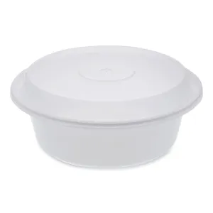 Pactiv Evergreen Newspring VERSAtainer Microwavable Containers, Round, 32 oz, 7 x 7 x 2.75, White/Clear, Plastic, 150/Carton