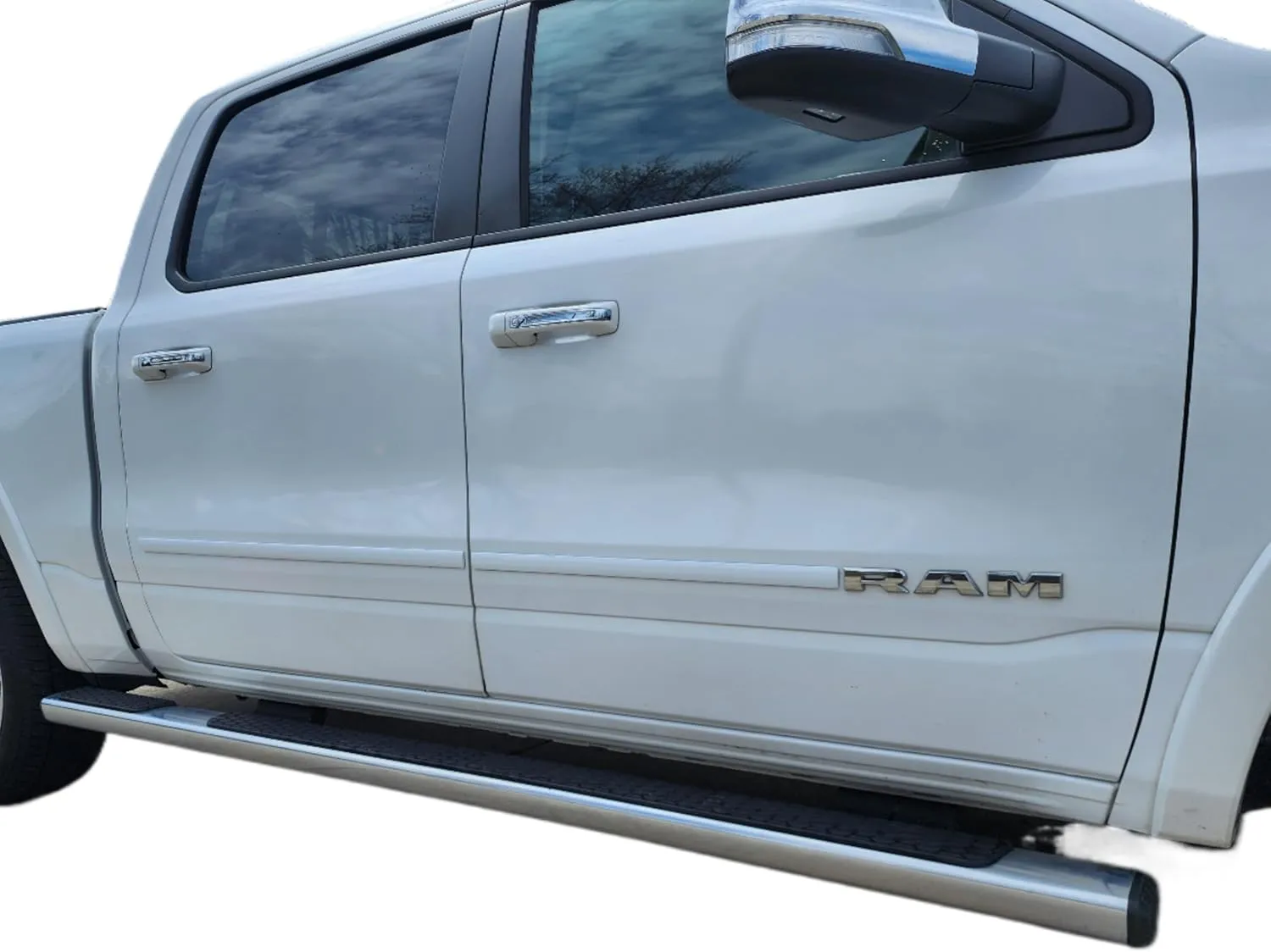 Painted Body Side Moldings Made for The 2019-2025 Ram 1500 Crew Cab PSE Atomic Silver