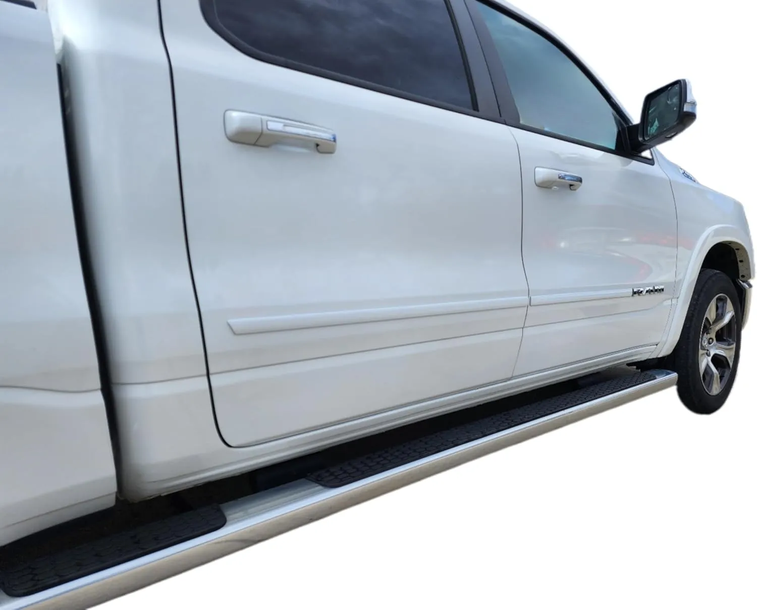 Painted Body Side Moldings Made for The 2019-2025 Ram 1500 Crew Cab PSE Atomic Silver