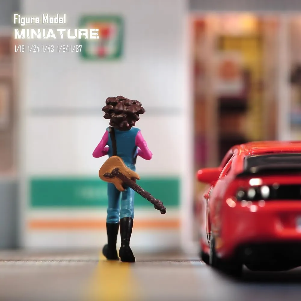 Painted Miniatures 1/18 1/24 1/64 1/43 1/87 Scale Cartoon Character Girl Scene Diorama Action Figure Unpainted Model for Car Vehicles (Painted, 1/87 Scale)