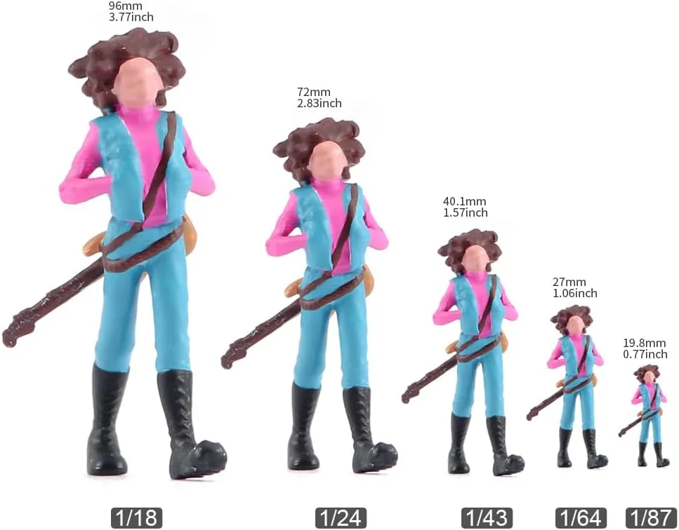 Painted Miniatures 1/18 1/24 1/64 1/43 1/87 Scale Cartoon Character Girl Scene Diorama Action Figure Unpainted Model for Car Vehicles (Painted, 1/87 Scale)