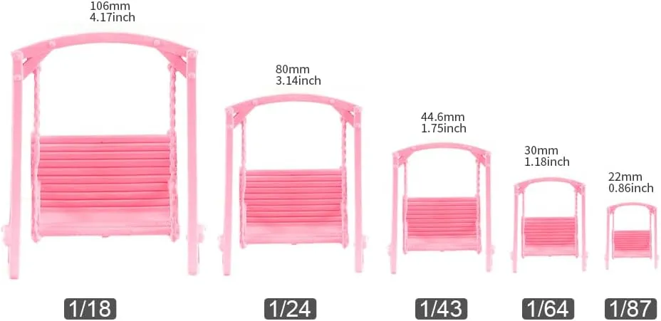 Painted Miniatures 1/18 1/24 1/64 1/43 1/87 Scale Cherry Blossom Swing Scene Diorama Action Figure Unpainted Model for Car Vehicles (Painted, 1/24 Scale)