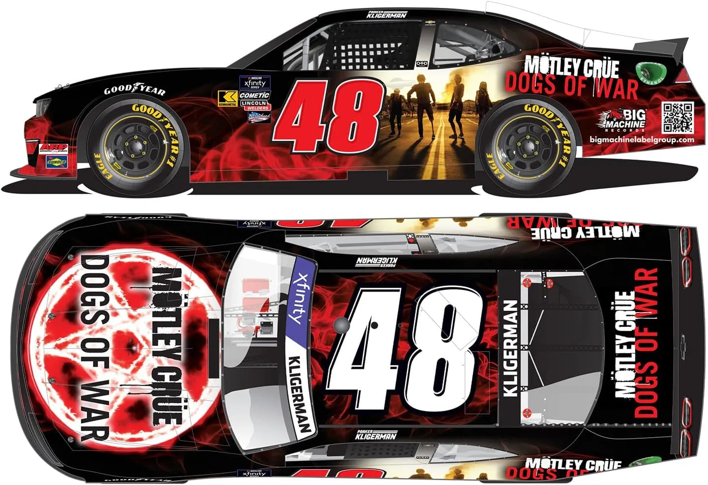 Parker Kligerman 2024 Motley Crue Dogs of War NASCAR Diecast Car 1:24 Scale
