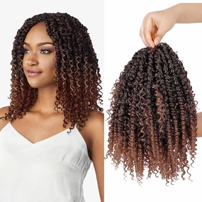 Passion Twist Hair 10inch New Boho Style Passion Twist Crochet Hair for Black Women Boho Crochet Braids Pre Looped Goddess Brown Ombre Passion Twist Hair (8Pack, T30)