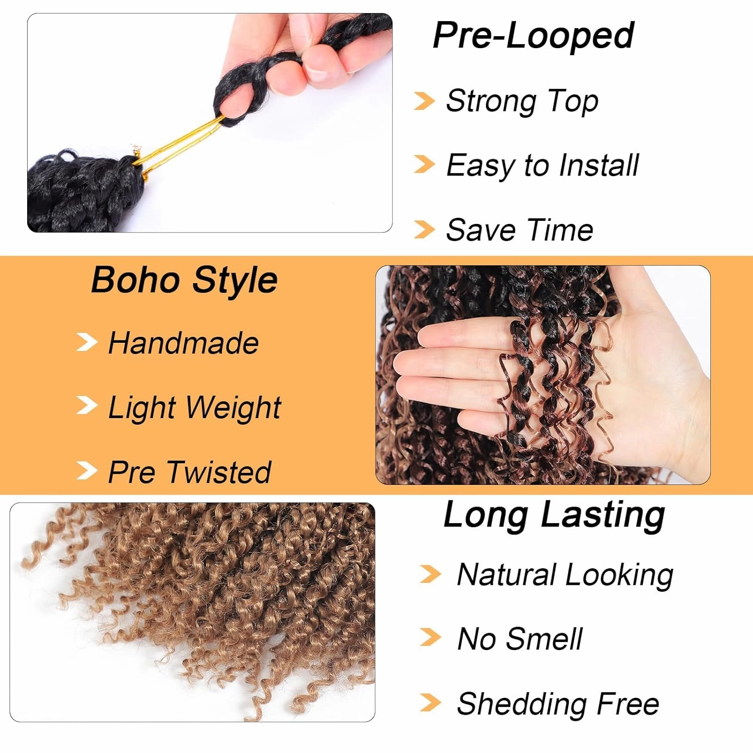 Passion Twist Hair 10inch New Boho Style Passion Twist Crochet Hair for Black Women Boho Crochet Braids Pre Looped Goddess Ombre Passion Twist Hair (8Pack, 1b3027)