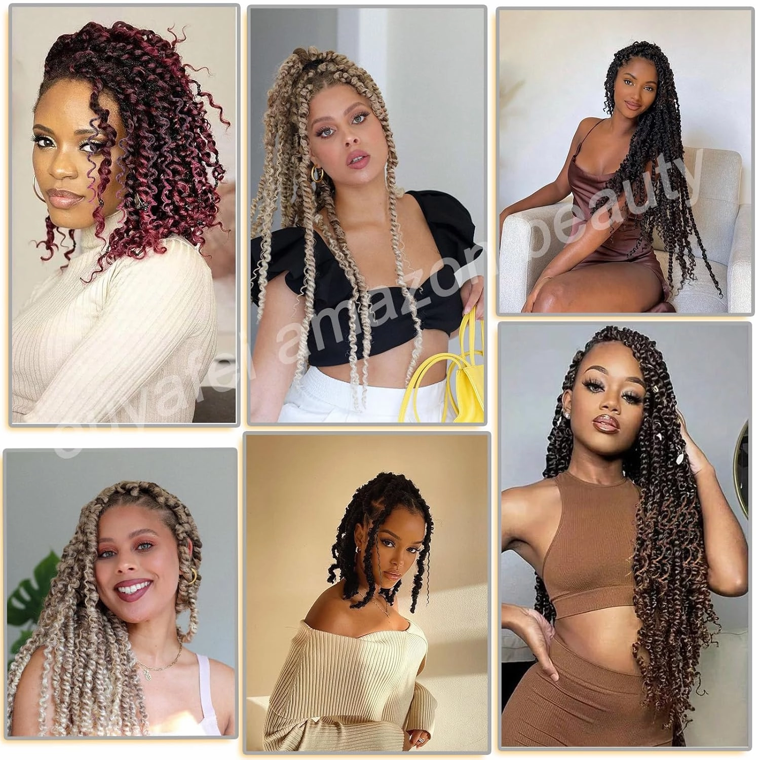 Passion Twist Hair 10inch New Boho Style Passion Twist Crochet Hair for Black Women Boho Crochet Braids Pre Looped Goddess Ombre Passion Twist Hair (8Pack, 1b3027)