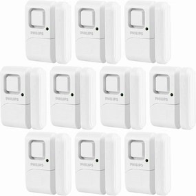 Philips Personal Security Window and Door Alarm, 2 Pack, DIY Protection, Burglar Alert, Wireless, Chime/Alarm, Easy Installation, Ideal for Home, Garage, Apartment, RV and More, LRM3420W/27
