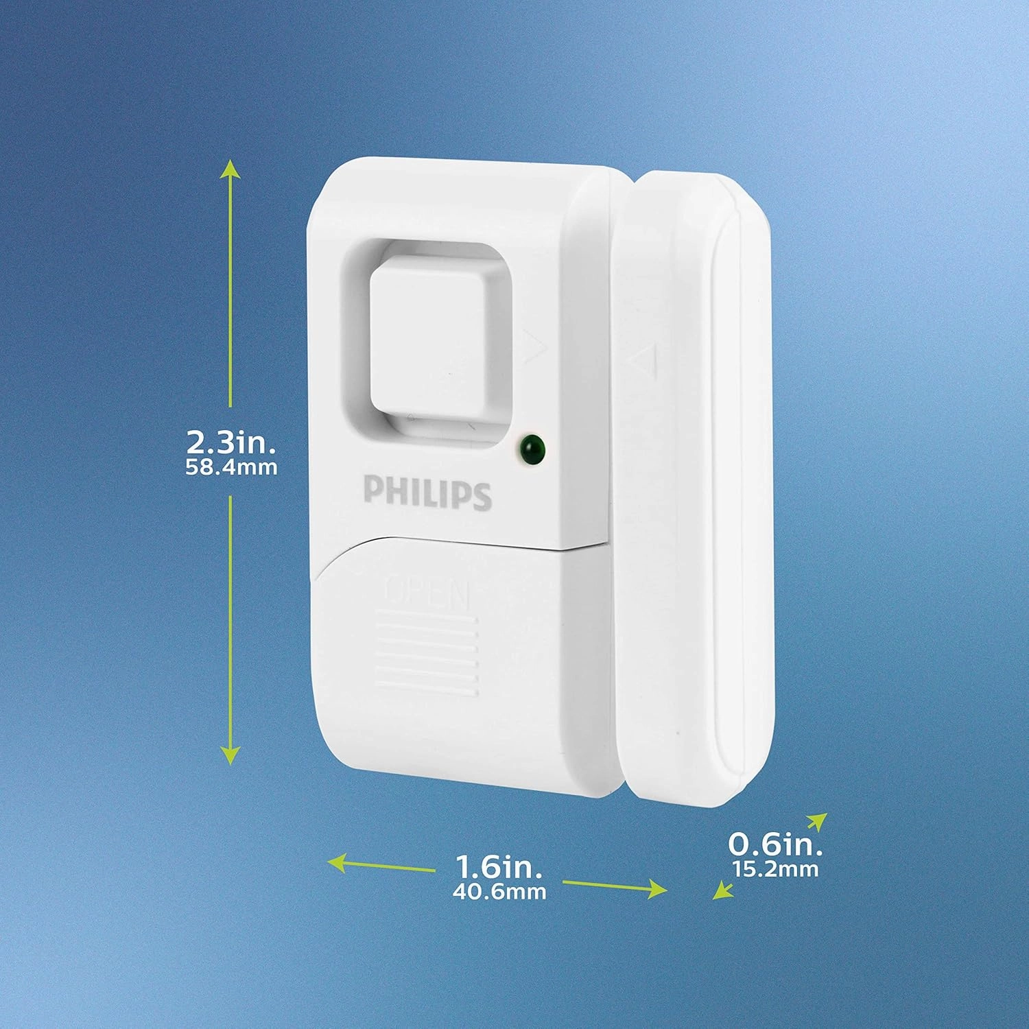 Philips Personal Security Window and Door Alarm, 2 Pack, DIY Protection, Burglar Alert, Wireless, Chime/Alarm, Easy Installation, Ideal for Home, Garage, Apartment, RV and More, LRM3420W/27
