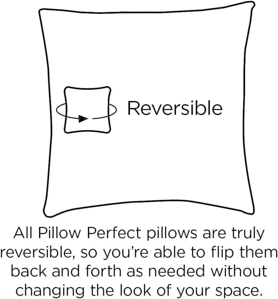Pillow Perfect Pompeii Solid Indoor/Outdoor Lumbar Pillow Plush Fill, Weather and Fade Resistant, Lumbar - 11.5" x 18.5",, Blue, 2 Count