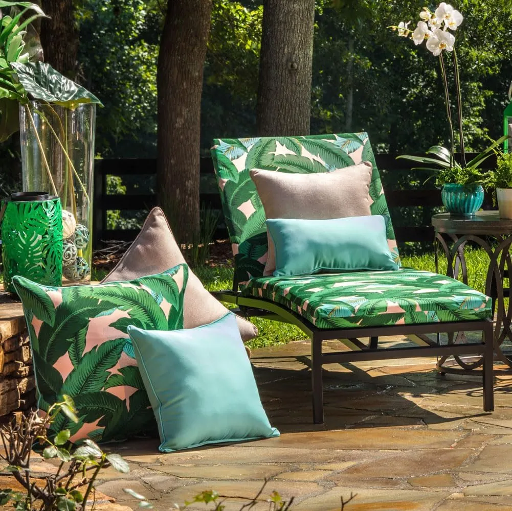 Pillow Perfect Pompeii Solid Indoor/Outdoor Lumbar Pillow Plush Fill, Weather and Fade Resistant, Lumbar - 11.5" x 18.5",, Blue, 2 Count