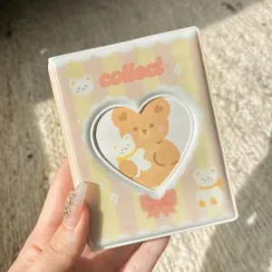 pink teddy mini photo album collect book