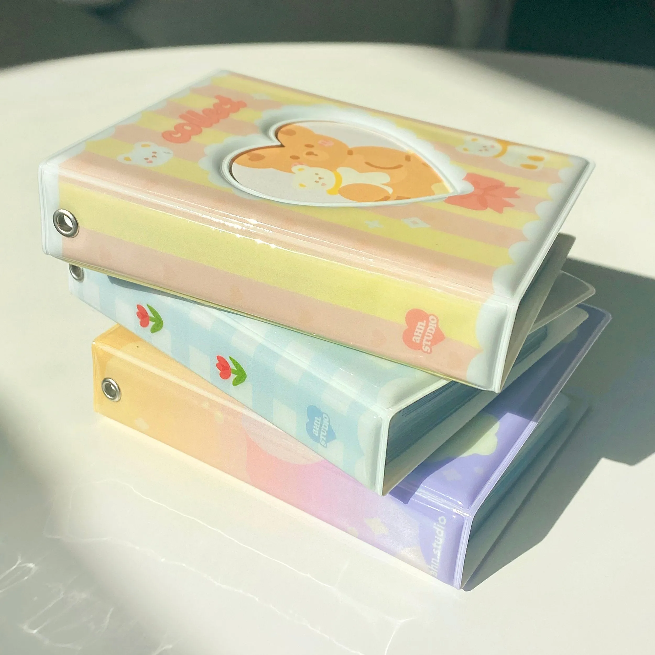 pink teddy mini photo album collect book