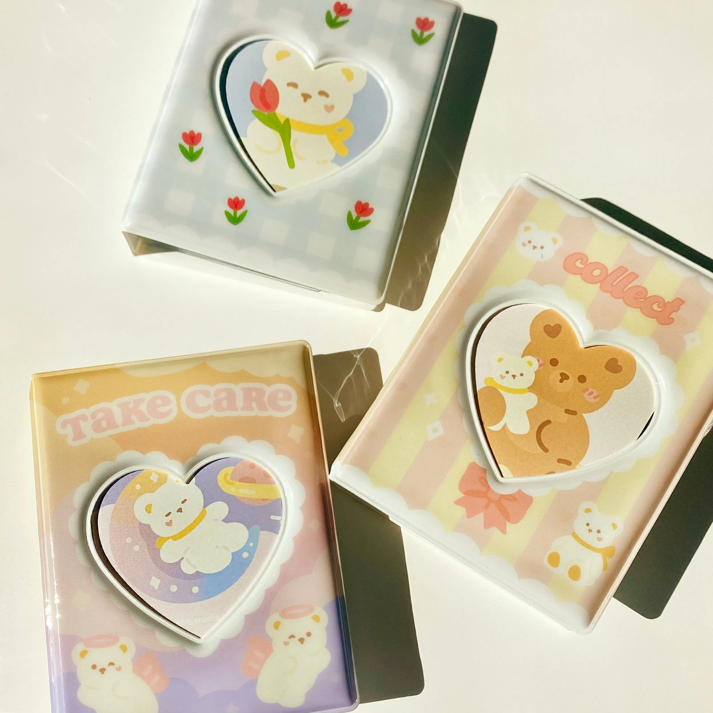 pink teddy mini photo album collect book