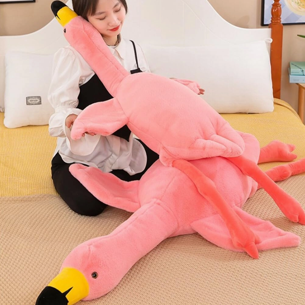 Pink Flamingo Stuffed Animal Plush Pillow Toys Giant Stuffed Animal Plush Doll Cozy Flamingo Plush Sleeping Pillow Gifts for Kids Birthday Decoration