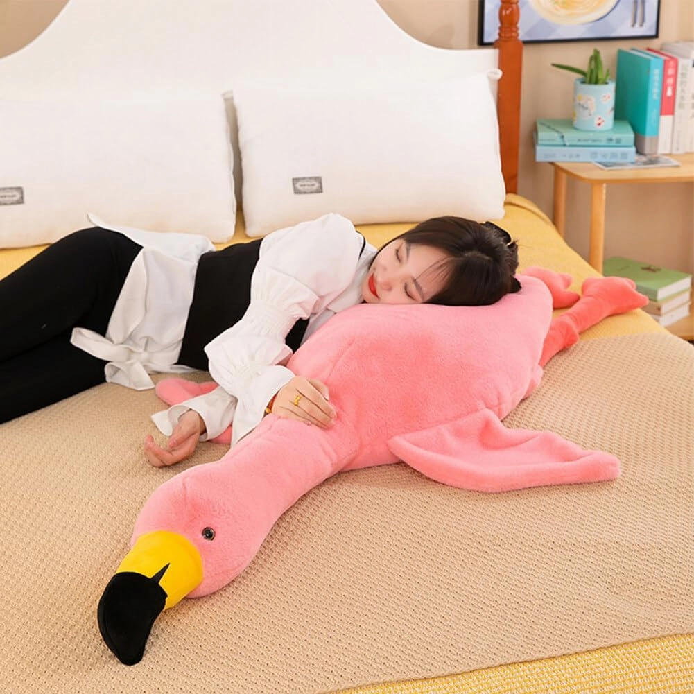 Pink Flamingo Stuffed Animal Plush Pillow Toys Giant Stuffed Animal Plush Doll Cozy Flamingo Plush Sleeping Pillow Gifts for Kids Birthday Decoration