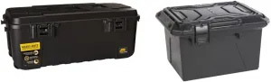 Plano Sportsman Trunk with Wheels, Black, 108-Quart, Lockable Storage Box, Rolling Sportsman Trunk & Ammo Crate, Black, Lockable Plastic Ammunition Storage Box, Water-Resistant Protection