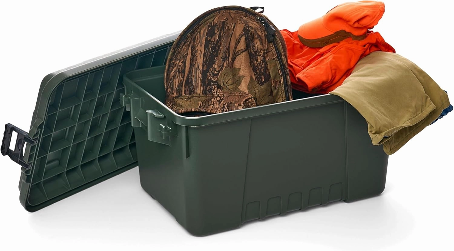 Plano Sportsman Trunk, OD Green, Small, Lockable Storage Box, Airline Approved Sportsman Trunk, Hunting Gear and Ammunition Bin, Heavy-Duty Containers for Camping, 56-Quart