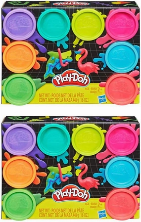 Play Doh 8 Pack Bundle: 2-8 Packs of Neon Compound
