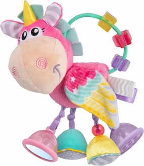 Playgro Unicorn Soft Baby Toys 3-6-12 Months Developmental, 3  Months Rattles Teething Toys for Babies, Newborn & Infant Sensory Non-Toxic Plush Baby Rattle for Boy Girl Clip Clop Activity Gift