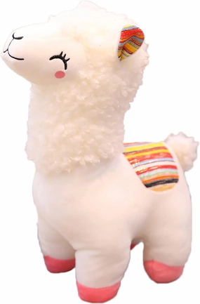 Plush Alpaca Stuffed Animal, Cute Alpaca Plush Doll Toys. Fluffy Alpaca Plushies, Plushie Llama Stuffed Animal Gift for Kids and Lovers(White)