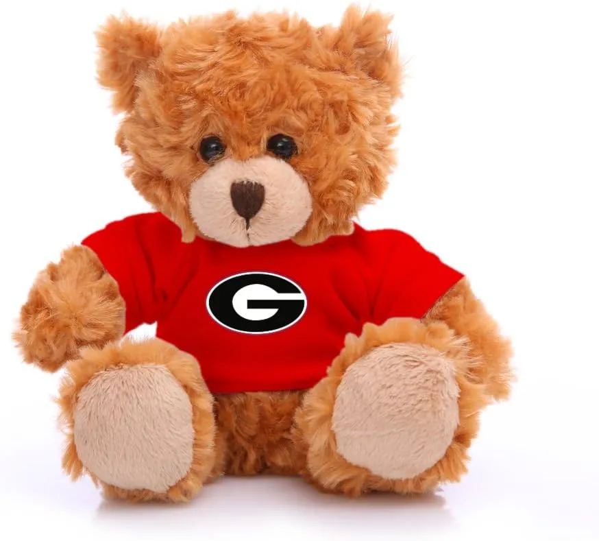 Plushland Collegiate Jersey Bear 6” – Team Sports Vivid Clear Color Toy, Stuffed Animals Toy, State University, School Logo Kids, Bulk Parties Edition (Georgia University)