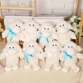 Poen 10 Pcs Lamb Stuffed Animal Sheep Plush Toys 11 Inch Little Lamb Plushy Cute Stuffed Animal Doll White Sheep Toys Huggable Toys Gift for Christmas Easter, Little Ones, Friends, Birthday, Gifts