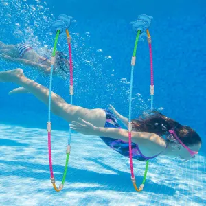 Pool Ring Toys, 2-Pack Water Sports Swim Rings for Kids, Underwater Swim Thru Ring for Pool, Ideal Pool Games Toy for Kids Aged 5, 6, 7, 8, 9, 10, 11,12