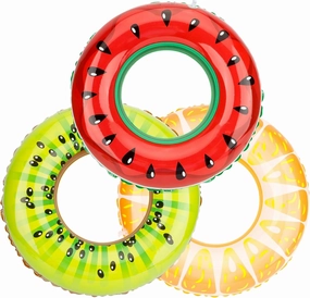 Pool Tubes, Inflatable Pool Floats, Inner Tubes for Pool, Summer Fruit Painting Pool Floating Tubes Swim Tubes Rings Inflatable Pool Toys Floaties for Kids Adults Swimming Pool Lake Beach Party Favors