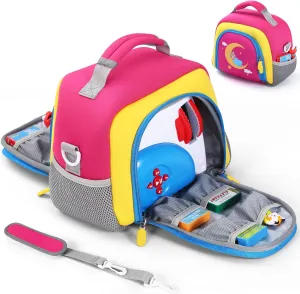 Portable Travel Organizer Carrying Case Compatible with Little Tikes Story Dream Machine Books Starter Set and Character (Red)