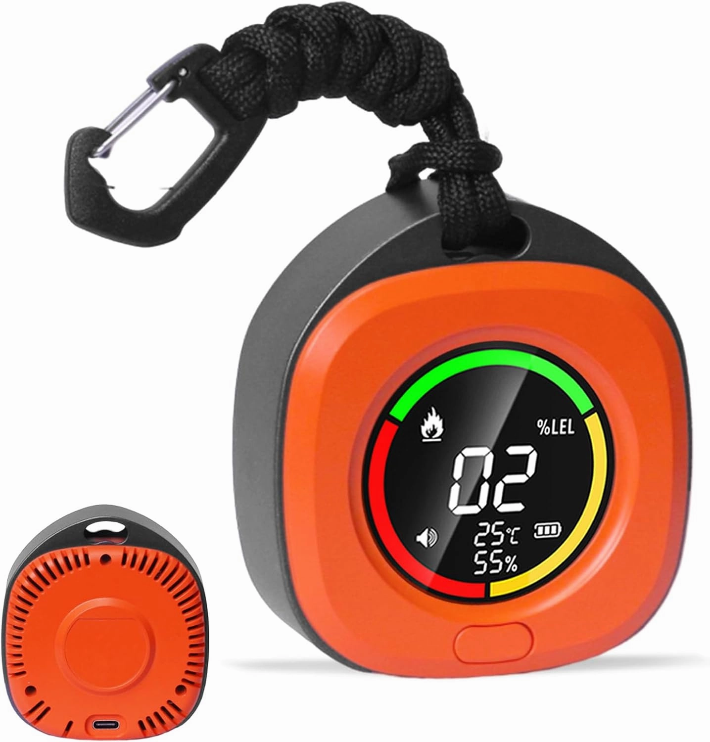 Portable Carbon Monoxide Detectors for Travel 3-in-1 Square Carbon Monoxide Monitor with 43 Detection Holes, RV CO Detector Alarm Temp/Humidity Sensor for Home, Camping & Travel Tent Car