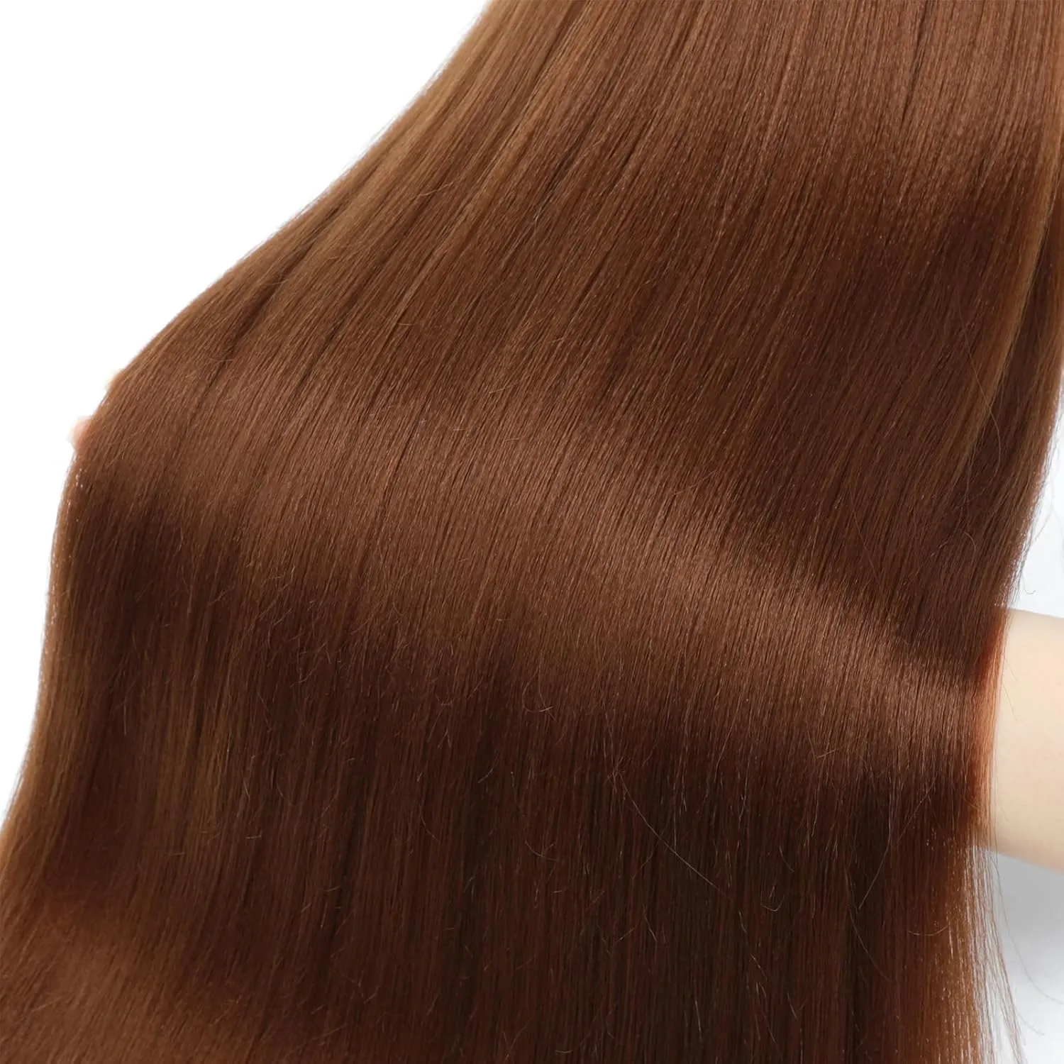 Pre Stretched Braiding Hair 30# Yaki Straight 26inch 8 Packs Crochet Braiding Hair Hot Water Setting Synthetic Hair Extension for Braids (Brown 30#, 26inch)