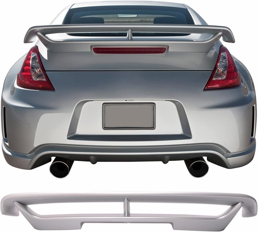 Pre-Painted Trunk Spoiler Compatible with 2009-2021 Nissan 370Z, Painted #K23 Liquid Platinum Metallic ABS Car Exterior Trunk Rear Wing Tail Roof Top Lid Available by IKON MOTORSPORTS