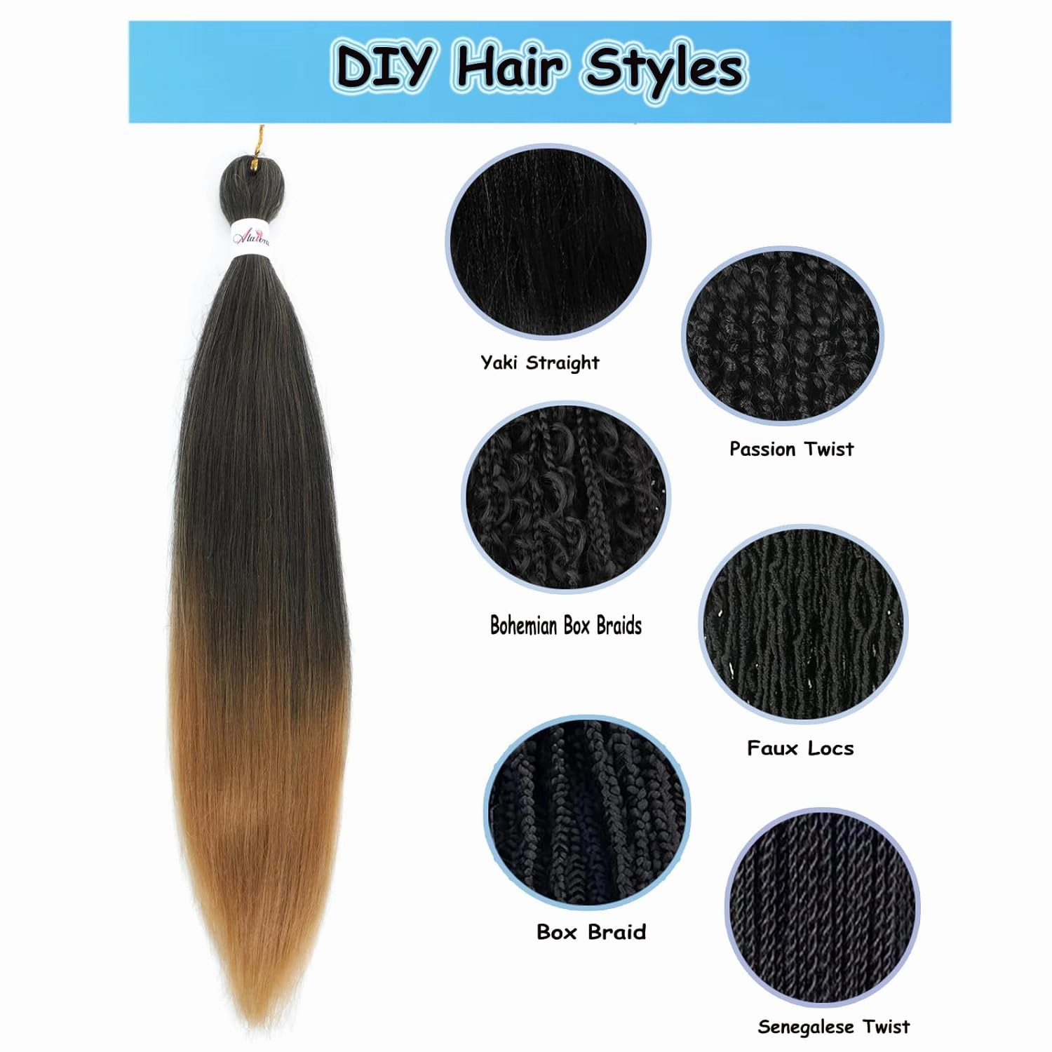 Pre Stretched Braiding 26inch 8 Packs Braiding Hair Pre Stretched Crochet Braiding Hair Hot Water Setting Synthetic Hair Extension for Braids (Ombre T1b/27, 26inch)