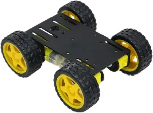 Professional 4WD Robot Smart Car Chassis Kit C101 with Speed Encoder TT Motor, Metal Wheeled Robotic Model Sciences Experiment Platform for Arduino/Raspberry Pie/Microbit STEAM Competition