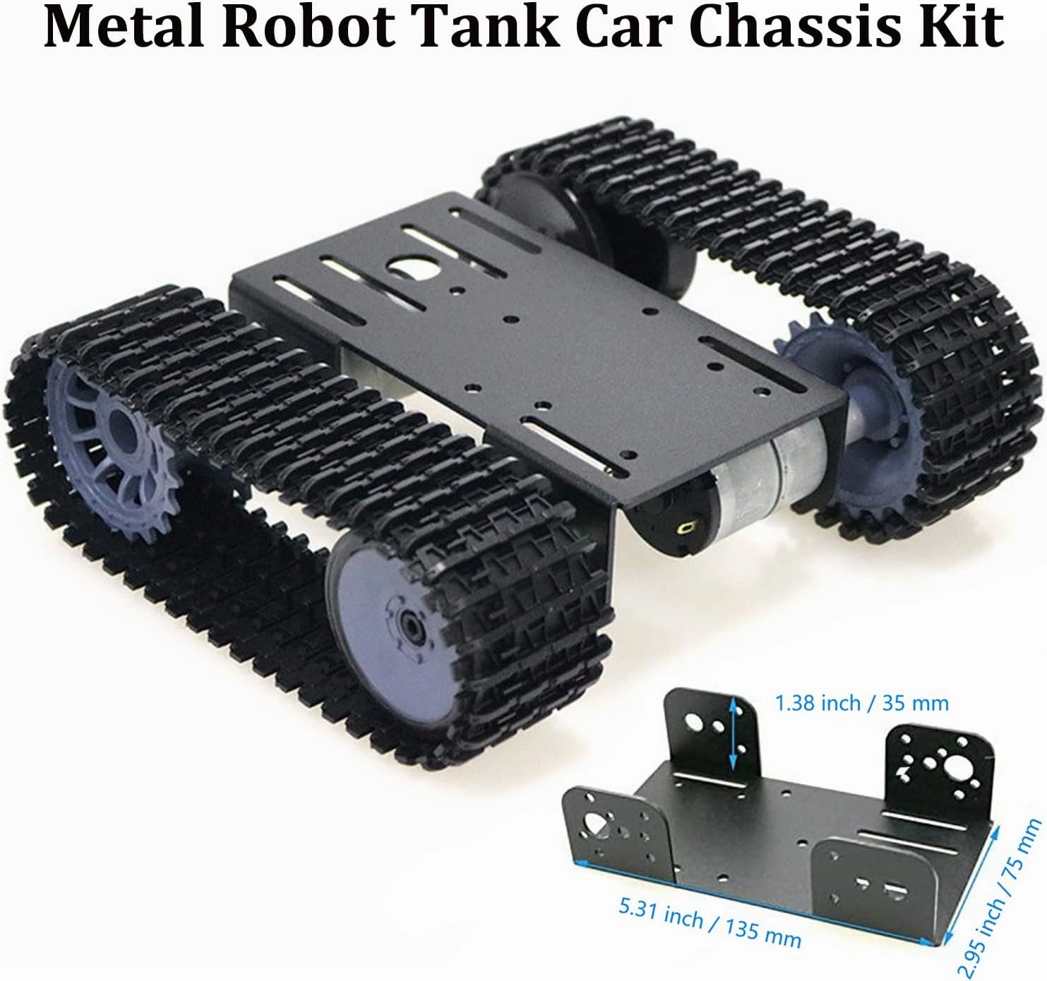 Professional DIY Tracked Robot Chassis Smart Tank Car Platform Kit with 2pcs High Torque DC Motors, Caterpillar Robotic Crawler Sciences Eduactional Model for Arduino Raspberry Pi STEAM