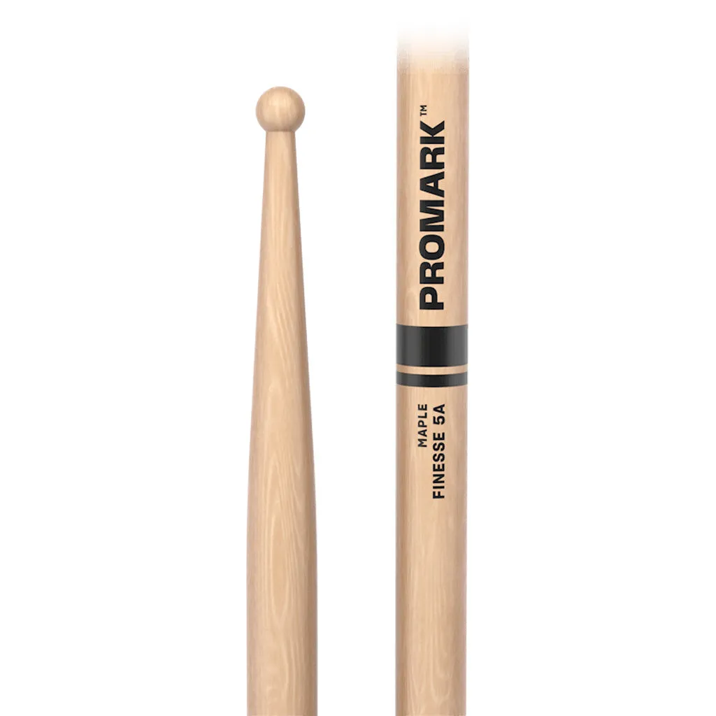Promark RBM565RW Finesse 5A .565 Lacquered Maple Drumsticks, Wood Tip
