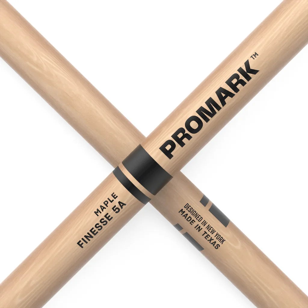 Promark RBM565RW Finesse 5A .565 Lacquered Maple Drumsticks, Wood Tip