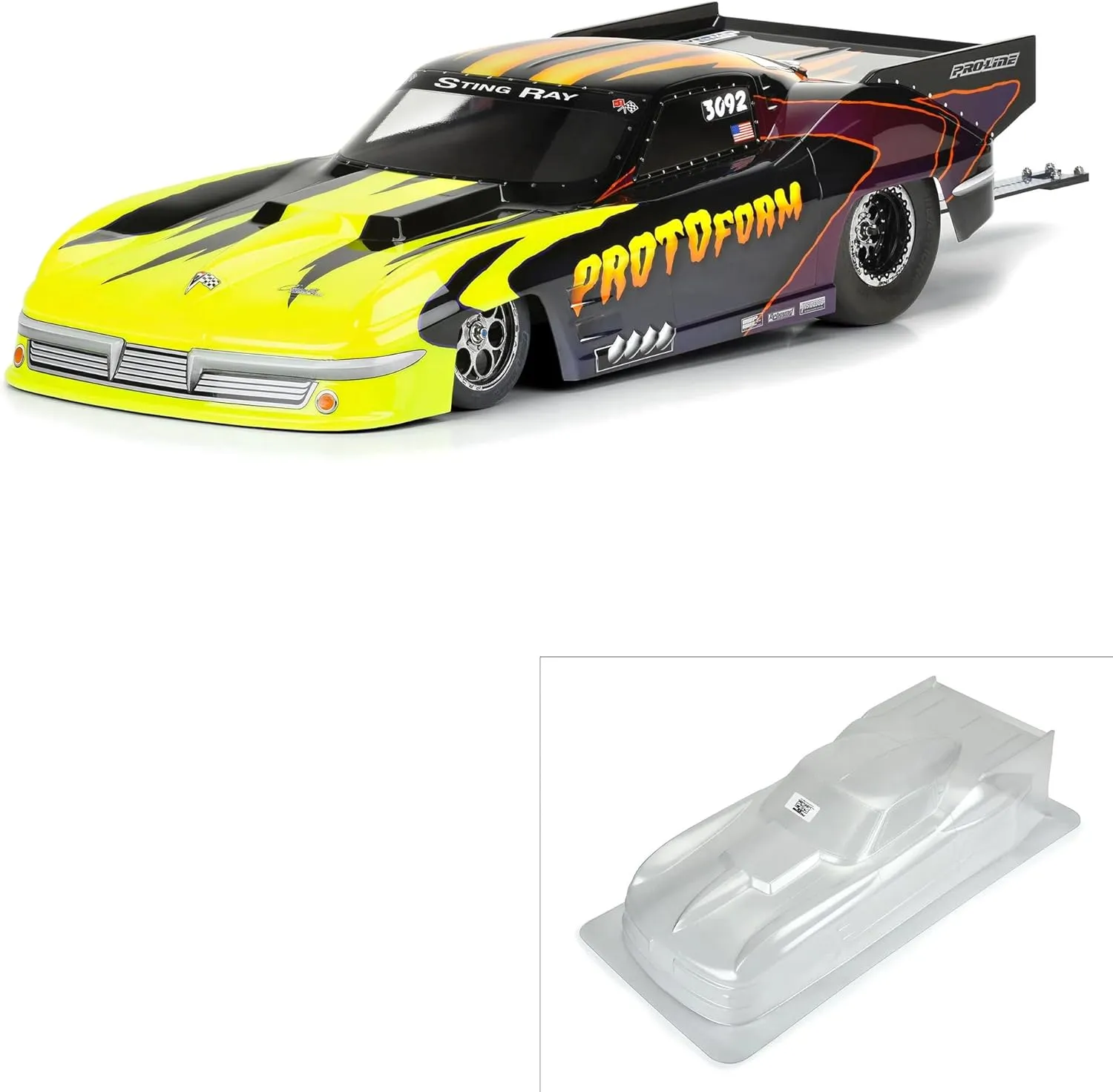 PROTOform 1/10 '63 Chvy Stingray Pro Mod Clr Bdy: SC Drg Crs, PRM158800