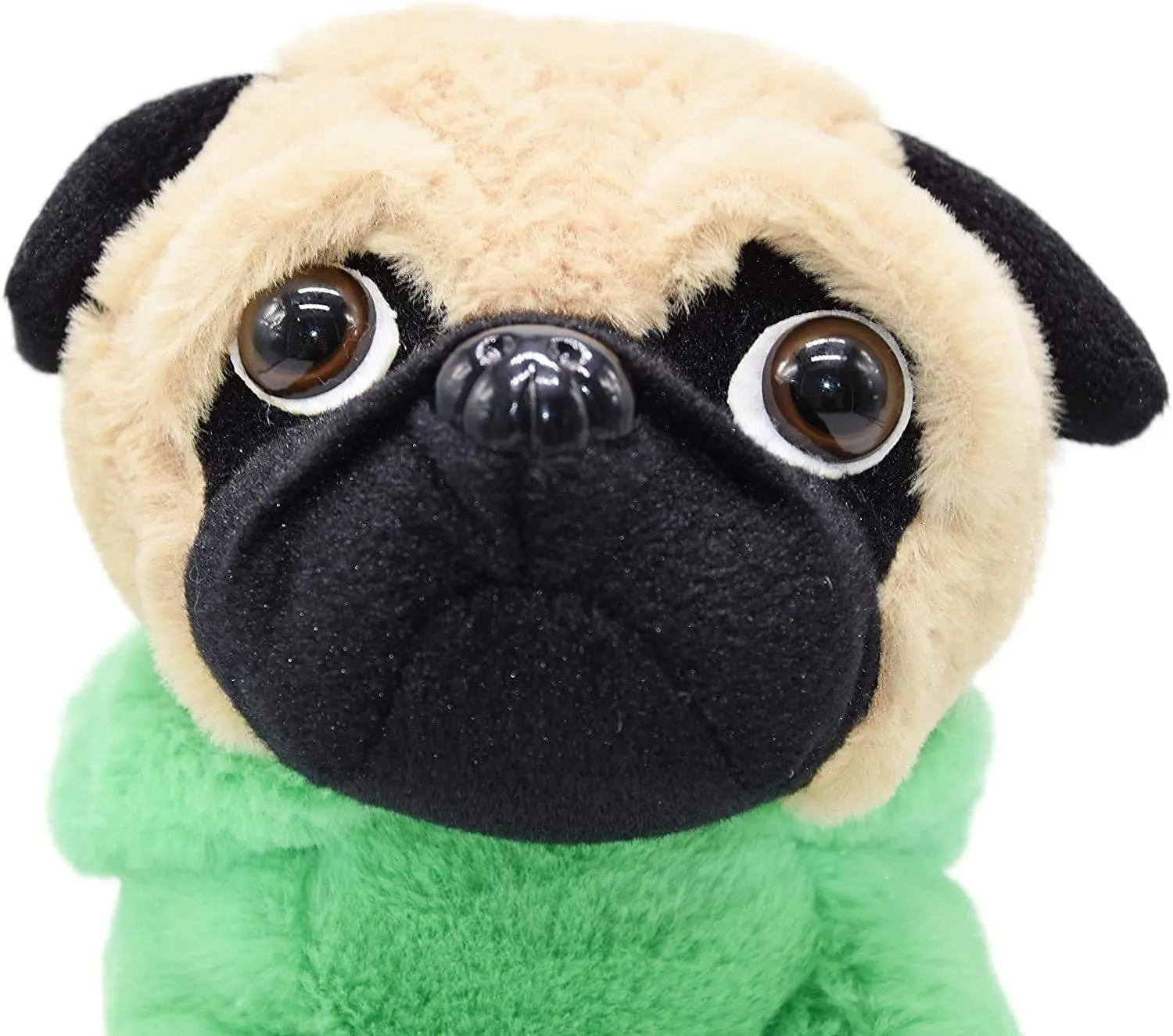 Pug-Dinosaur Stuffed Animal Dog Wearing Green Dinosaur Costume Plushies Pug Dressed as Cute Dino Funny Plush Toys for Kids Stuffed Puppy Animals Gift for Lover 12 Inch