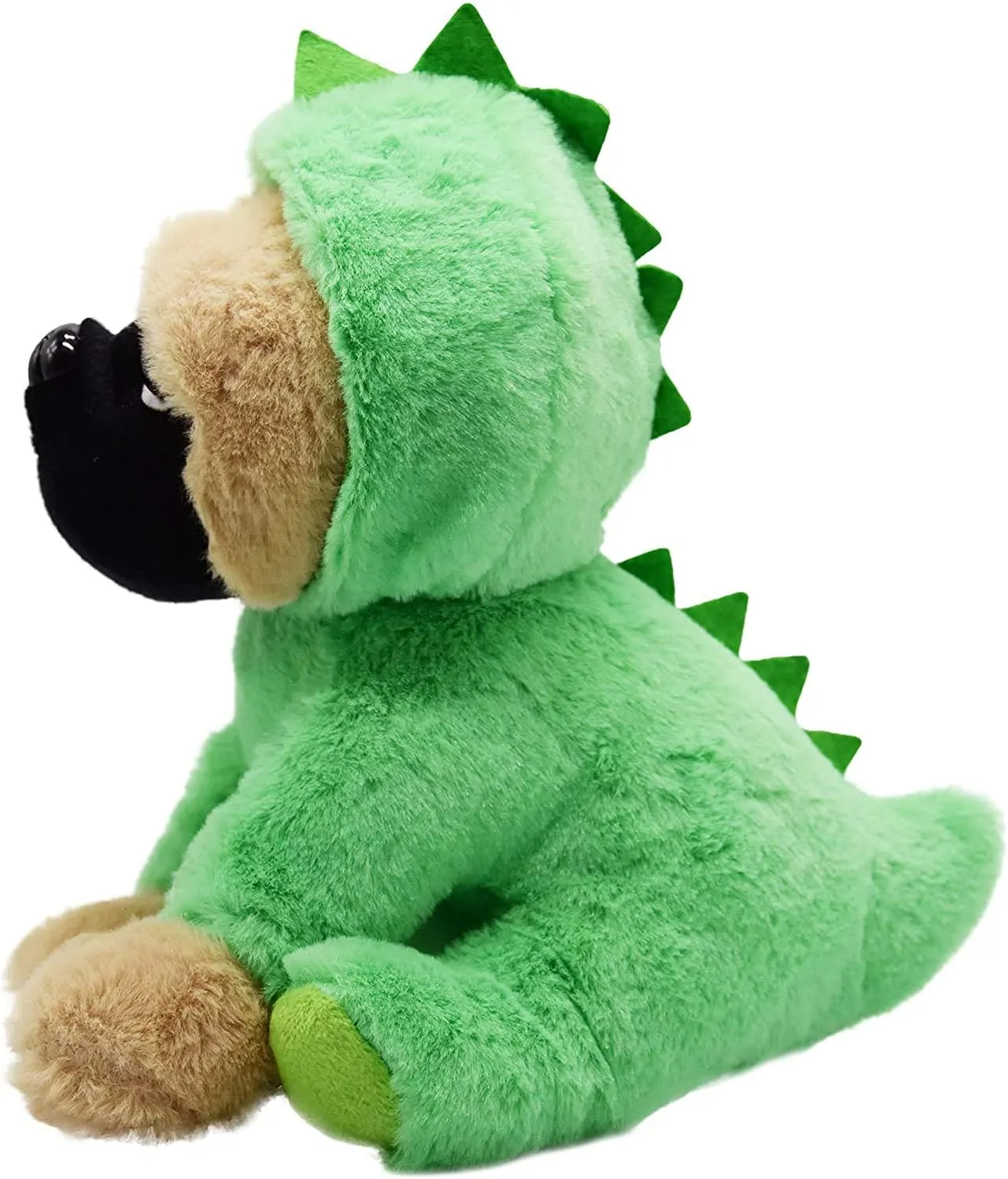 Pug-Dinosaur Stuffed Animal Dog Wearing Green Dinosaur Costume Plushies Pug Dressed as Cute Dino Funny Plush Toys for Kids Stuffed Puppy Animals Gift for Lover 12 Inch